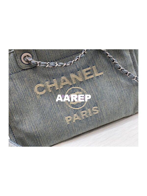 Replica Chanel Large Tote 2 in 1 Washed Denim & Woolen Deauville Bag AS3351 Denim Vintage Blue 4