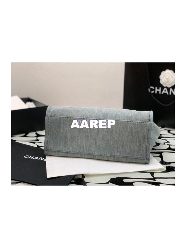 Replica Chanel Large Tote 2 in 1 Washed Denim & Woolen Deauville Bag AS3351 Denim Vintage Blue 9