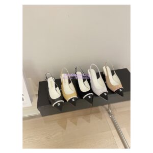 Replica Chanel 23SS Slingbacks in Lambskin G39643 Beige