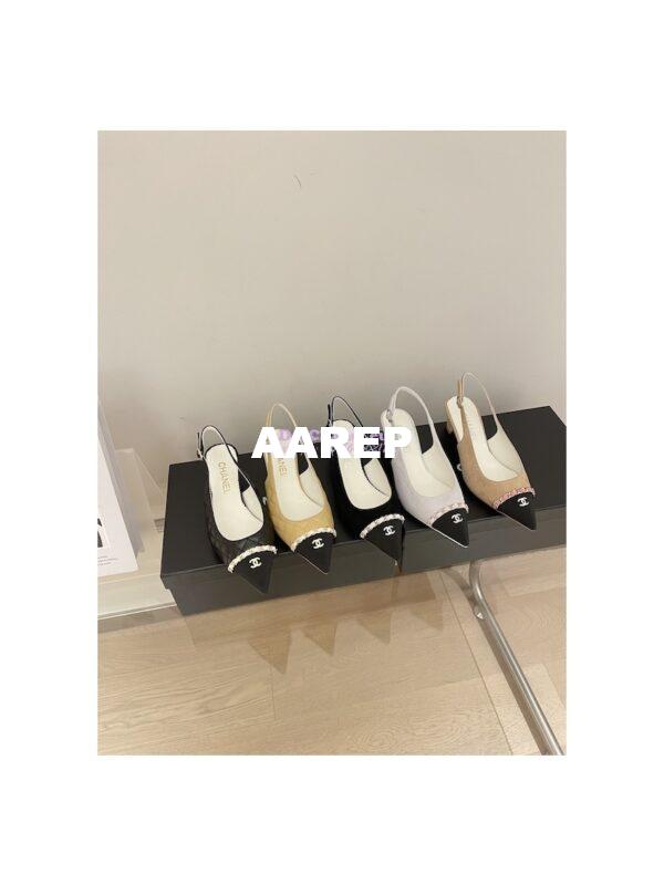 Replica Chanel 23SS Slingbacks in Lambskin G39643 Beige