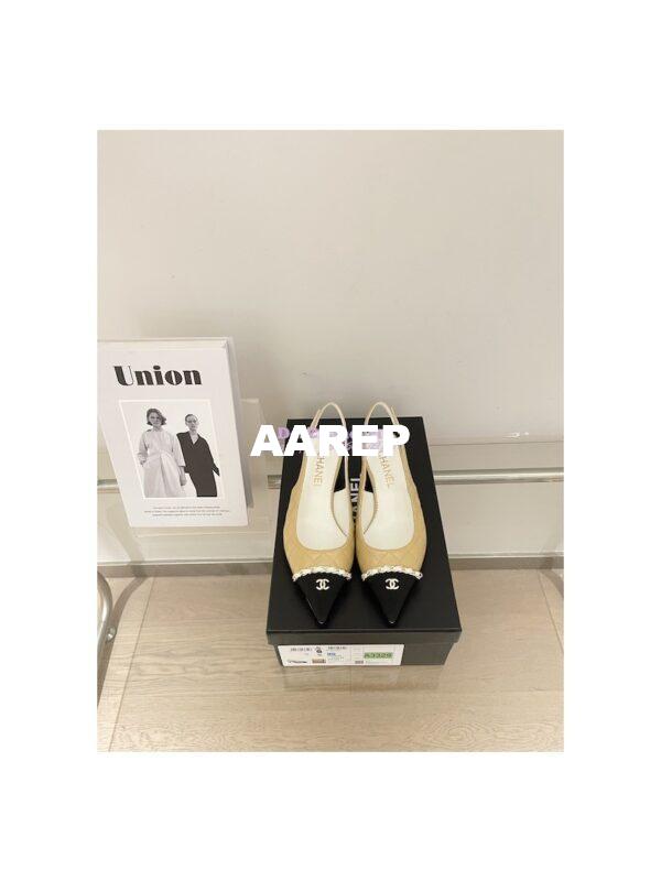 Replica Chanel 23SS Slingbacks in Lambskin G39643 Beige 3