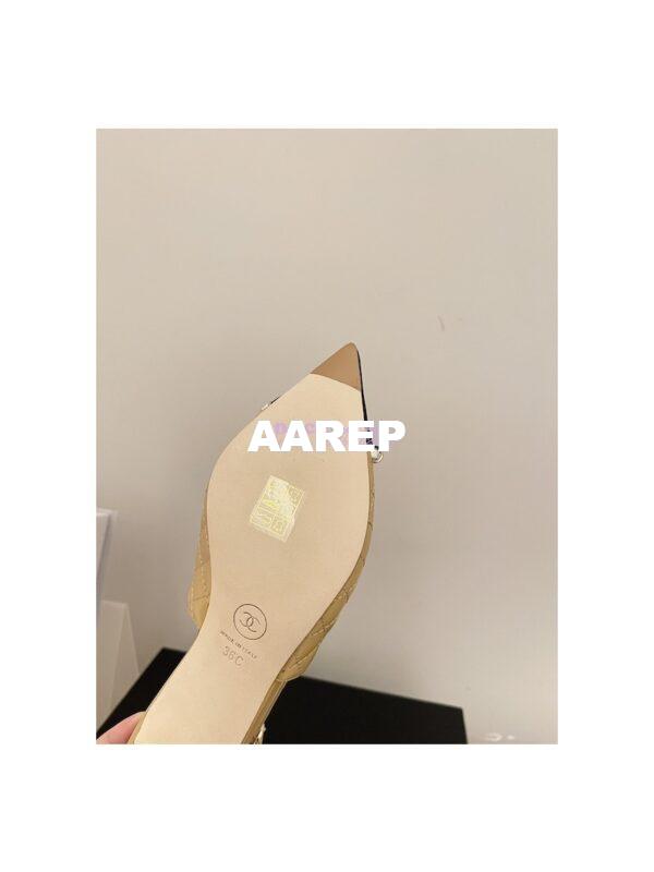 Replica Chanel 23SS Slingbacks in Lambskin G39643 Beige 11