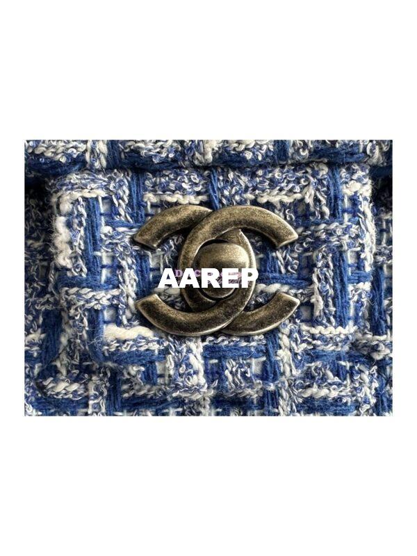 Replica Chanel 23A Tweed Mini Flap Bag Blue Multicolor with Ruthenium Silver Hardware A69900 (Limited) 5