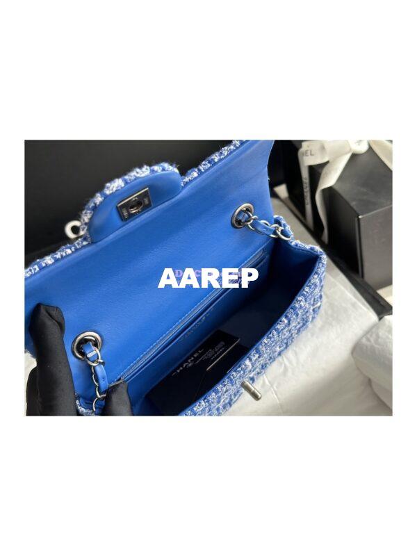 Replica Chanel 23A Tweed Mini Flap Bag Blue Multicolor with Ruthenium Silver Hardware A69900 (Limited) 7