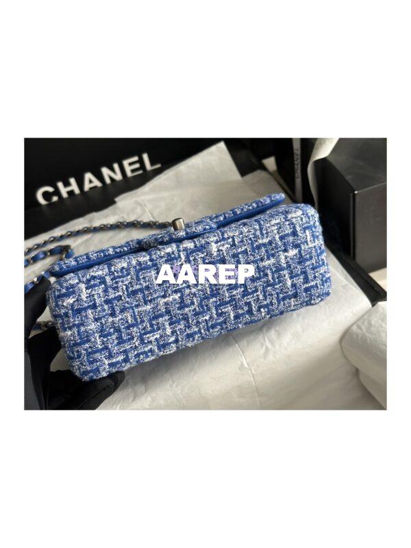 Replica Chanel 23A Tweed Mini Flap Bag Blue Multicolor with Ruthenium Silver Hardware A69900 (Limited) 9