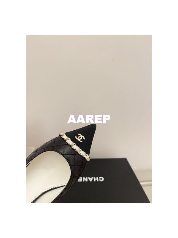 Replica Chanel 23SS Slingbacks in Lambskin G39643 Black 9