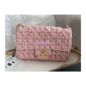Replica Chanel 23A Tweed Mini Flap Bag Light Pink Coral A69900 (Limited) 2