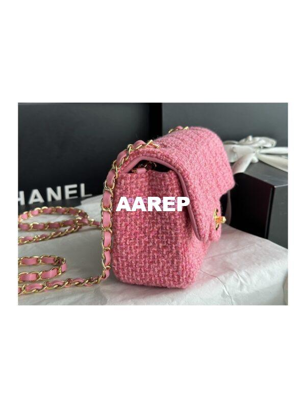 Replica Chanel 23A Tweed Mini Flap Bag Pink Coral A69900 (Limited) 3