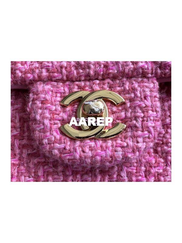 Replica Chanel 23A Tweed Mini Flap Bag Pink Coral A69900 (Limited) 4