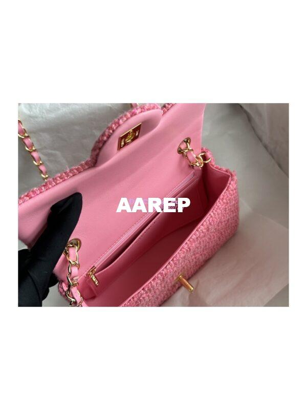 Replica Chanel 23A Tweed Mini Flap Bag Pink Coral A69900 (Limited) 5