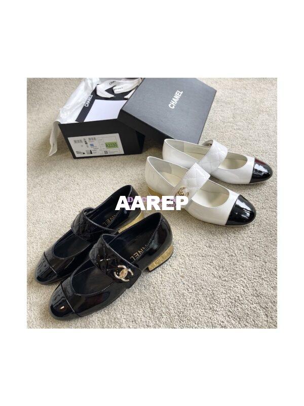 Replica Chanel Mary Janes Patent Goatskin G39732 Black