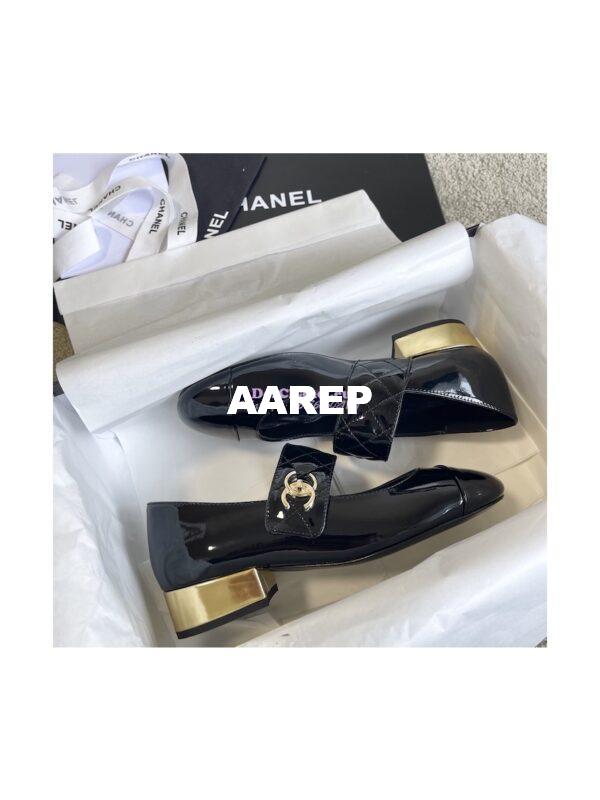 Replica Chanel Mary Janes Patent Goatskin G39732 Black 3