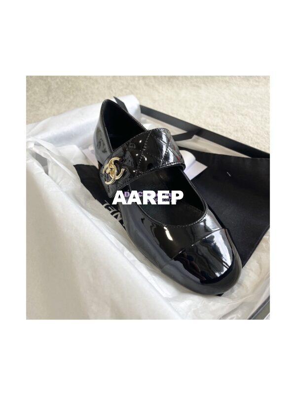 Replica Chanel Mary Janes Patent Goatskin G39732 Black 5
