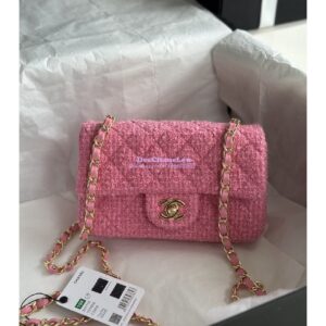 Replica Chanel 23A Tweed Mini Flap Bag Pink A69900 (Limited)