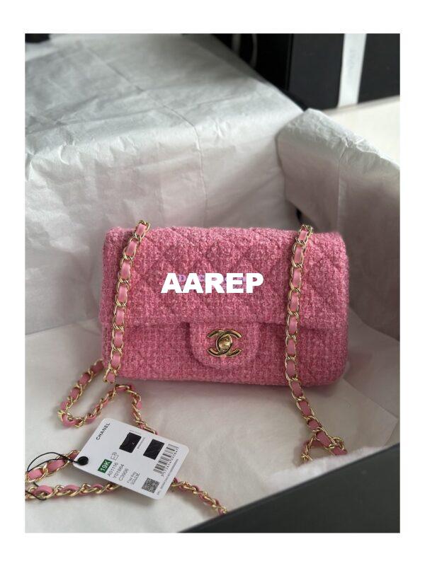 Replica Chanel 23A Tweed Mini Flap Bag Pink A69900 (Limited)