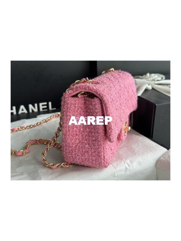 Replica Chanel 23A Tweed Mini Flap Bag Pink A69900 (Limited) 3