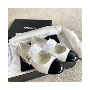 Replica Chanel Mary Janes Patent Goatskin G39732 White 2