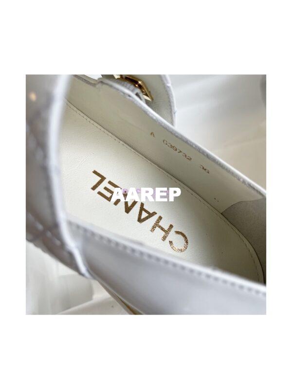 Replica Chanel Mary Janes Patent Goatskin G39732 White 7