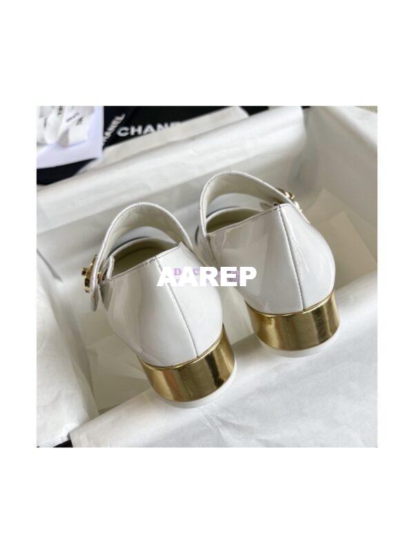 Replica Chanel Mary Janes Patent Goatskin G39732 White 8