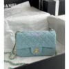 Replica Chanel 23A Tweed Mini Flap Bag Light Blue Green A69900 (Limited)