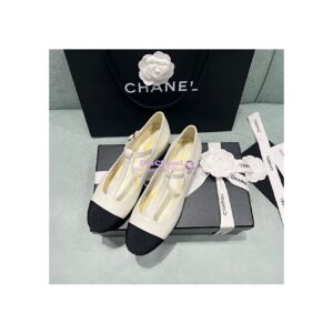 Replica Chanel Mary Jane Lambskin & Grosgrain G39562 Ivory