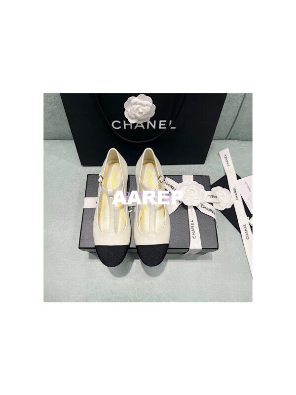 Replica Chanel Mary Jane Lambskin & Grosgrain G39562 Ivory 2