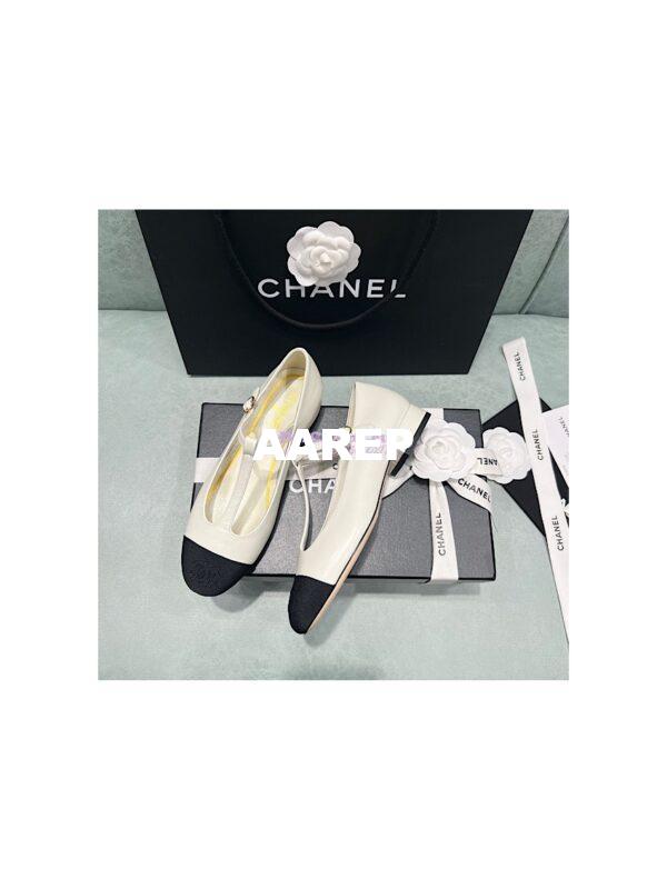 Replica Chanel Mary Jane Lambskin & Grosgrain G39562 Ivory 3