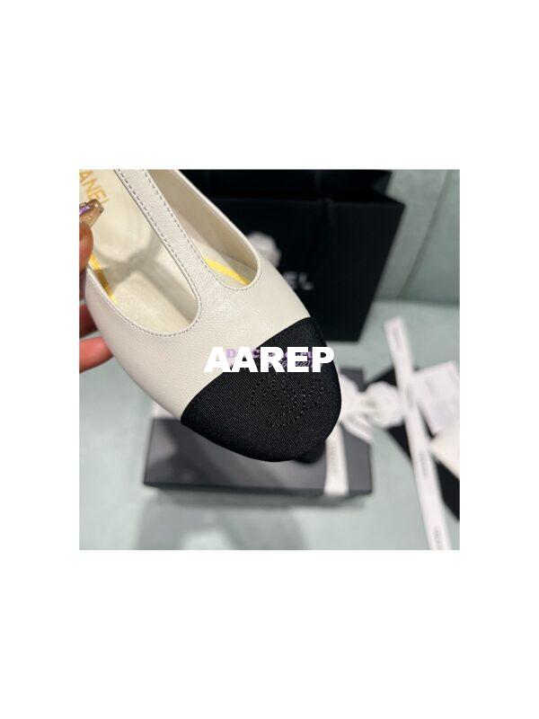 Replica Chanel Mary Jane Lambskin & Grosgrain G39562 Ivory 5