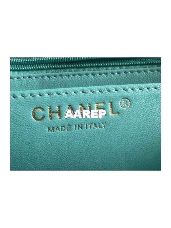 Replica Chanel 23A Tweed Mini Flap Bag Light Blue Green A69900 (Limited) 7