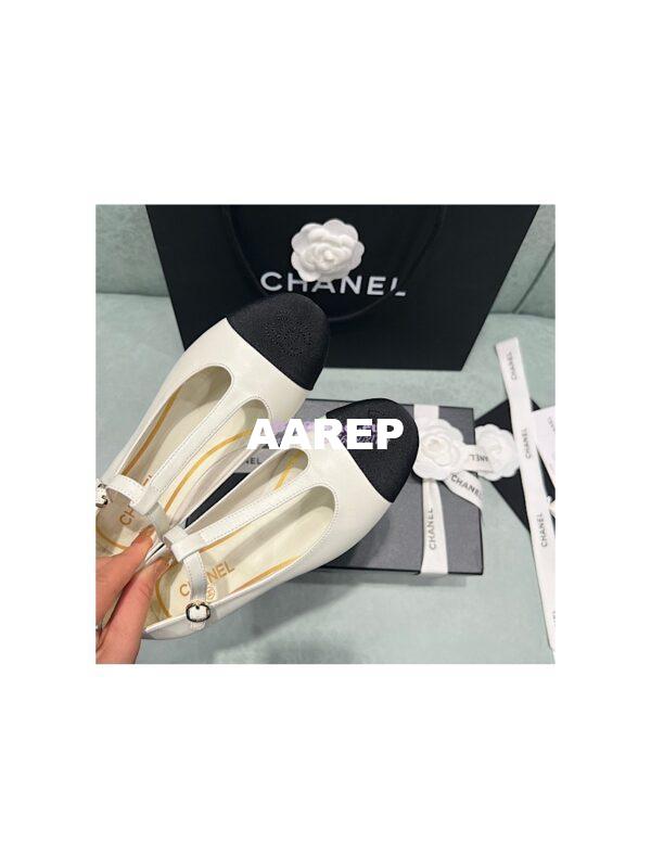 Replica Chanel Mary Jane Lambskin & Grosgrain G39562 Ivory 8