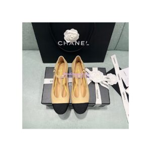 Replica Chanel Mary Jane Lambskin & Grosgrain G39562 Beige