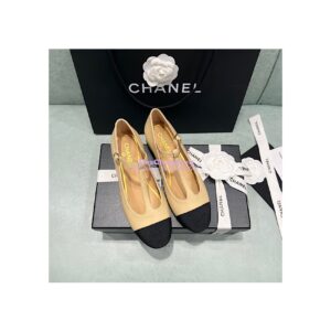Replica Chanel Mary Jane Lambskin & Grosgrain G39562 Beige 2