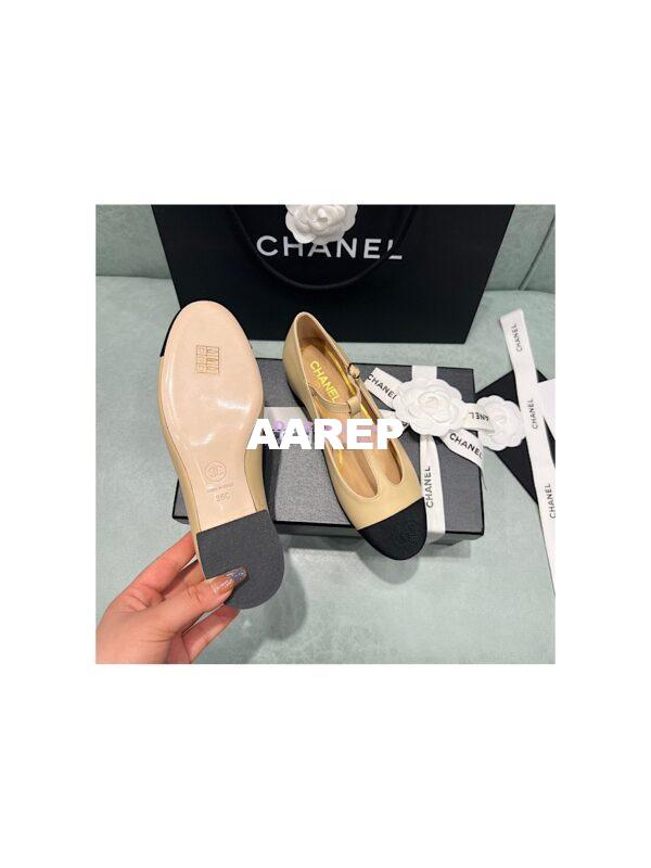 Replica Chanel Mary Jane Lambskin & Grosgrain G39562 Beige 9