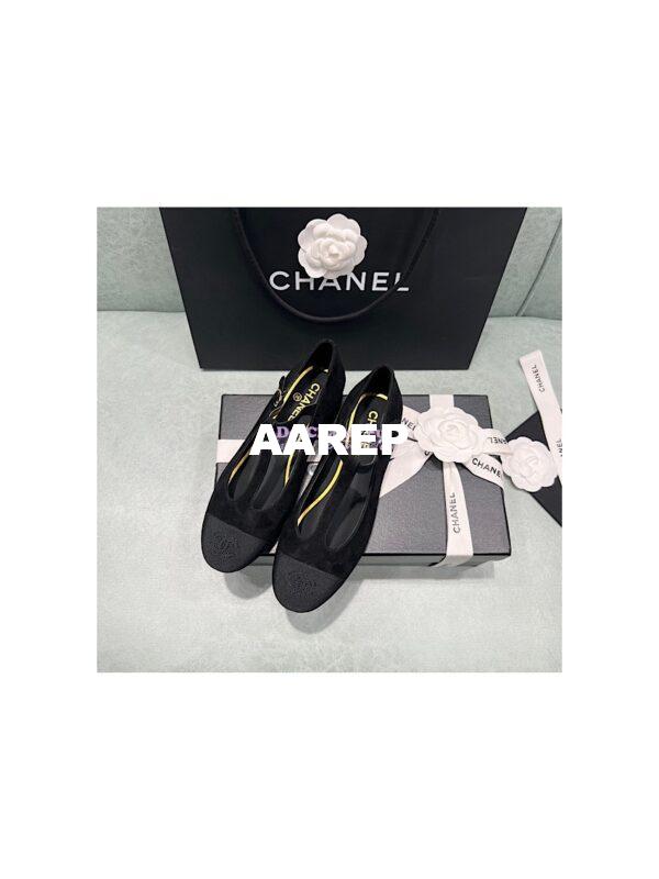 Replica Chanel Mary Jane Suede Kidskin & Grosgrain G39562 2