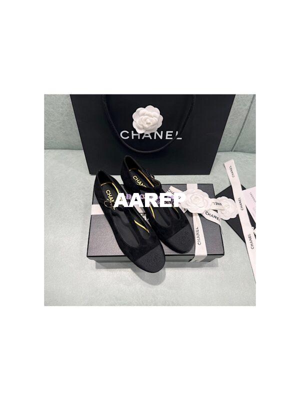 Replica Chanel Mary Jane Suede Kidskin & Grosgrain G39562 4