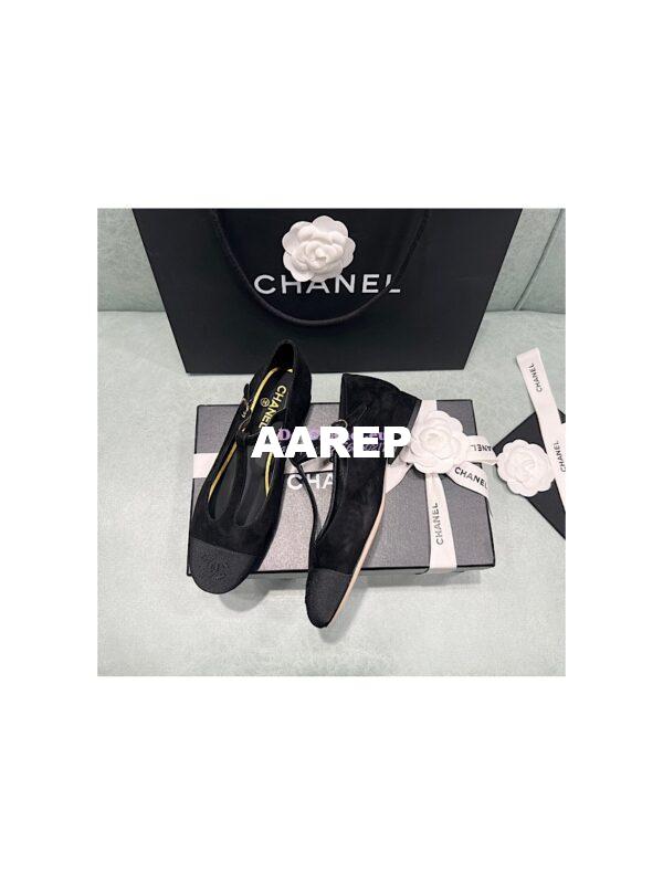 Replica Chanel Mary Jane Suede Kidskin & Grosgrain G39562 5