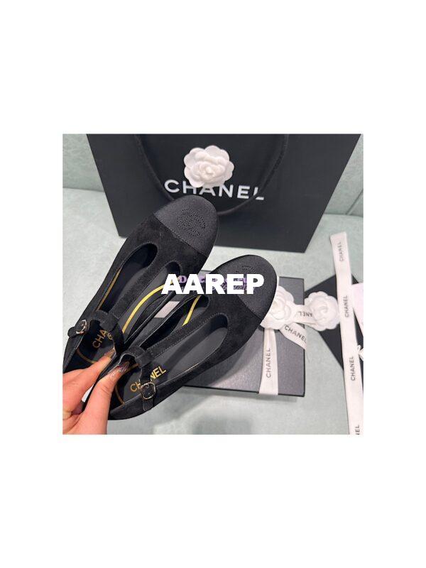 Replica Chanel Mary Jane Suede Kidskin & Grosgrain G39562 8