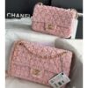 Replica Chanel Tweed Medium Classic Double Flap CF Bag Pink Coral A69901 2