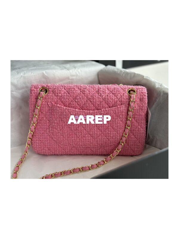Replica Chanel Tweed Medium Classic Double Flap CF Bag Pink A69901 9