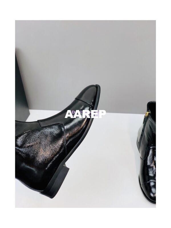 Replica Chanel Ankle Boots Shiny Calfskin G38076 Black 10