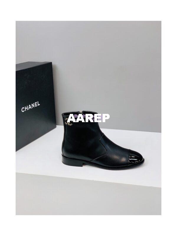Replica Chanel Ankle Boots Calfskin G38076 Black 3