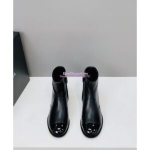Replica Chanel Ankle Boots Calfskin G38076 Black 2