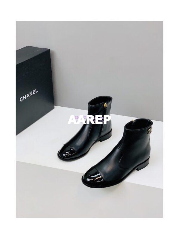 Replica Chanel Ankle Boots Calfskin G38076 Black 6