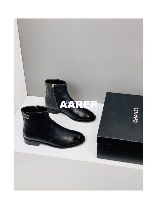 Replica Chanel Ankle Boots Calfskin G38076 Black 7