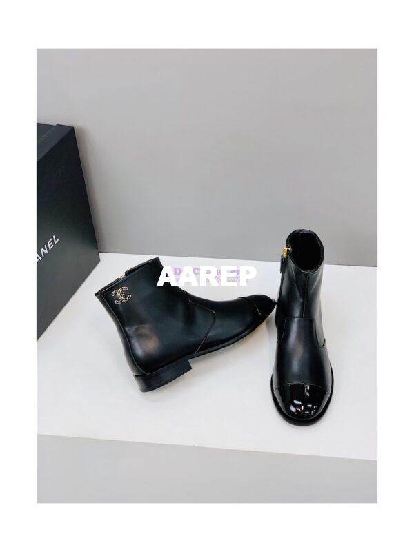 Replica Chanel Ankle Boots Calfskin G38076 Black 8