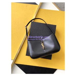 Replica YSL Saint Laurent Le 5 à 7 hobo bag in black calfskin smooth leather