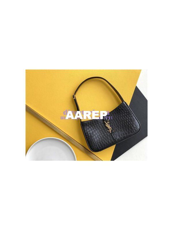 Replica YSL Saint Laurent Le 5 à 7 hobo bag in crocodile-embossed leather