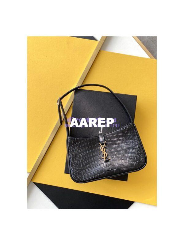 Replica YSL Saint Laurent Le 5 à 7 hobo bag in crocodile-embossed leather 4