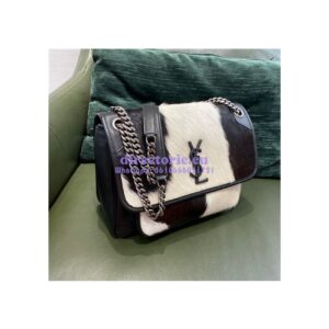 Replica YSL Saint Laurent Niki Pony Hair white and black Shoulder Bag