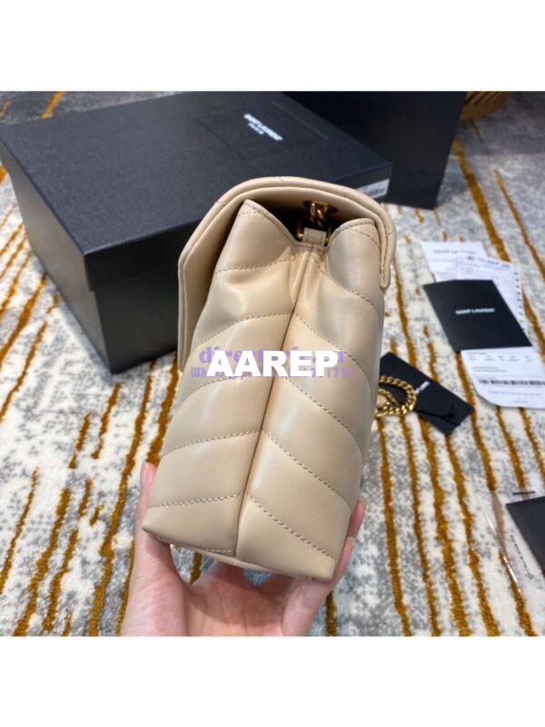 Replica Yves Saint Laurent YSL Loulou Small In Matelassé “Y” Leather in Beige 494699 Gold Hardware 4